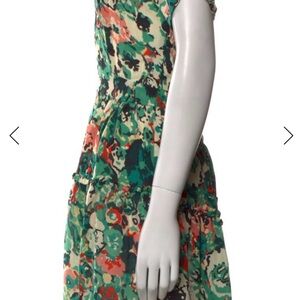 Floral Green and Red Women's Dress